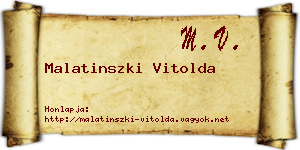 Malatinszki Vitolda névjegykártya